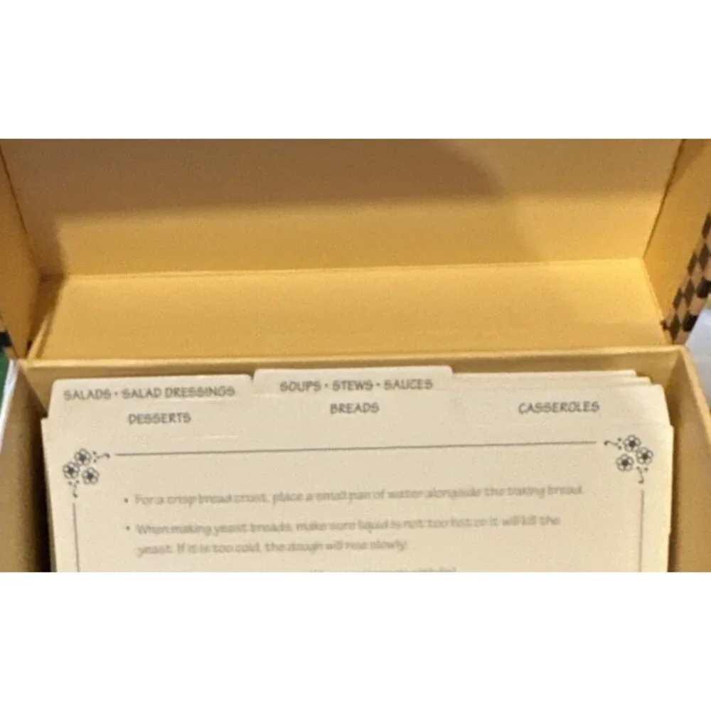 Recipe Box w/dividers pop up display easel kitchen countrycore cottage home life